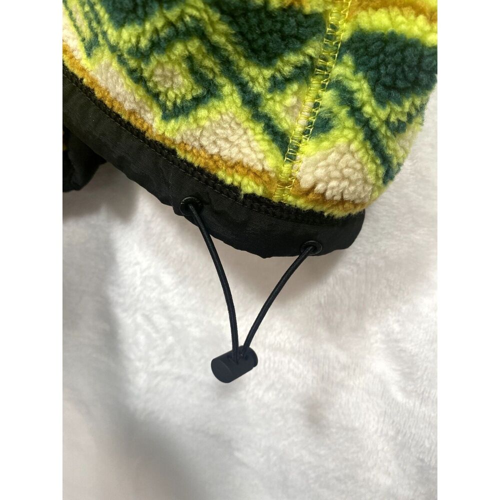 American Eagle Medium Jacket Sherpa Fleece Southwest Print Green Yellow Unisex - Picture 10 of 11